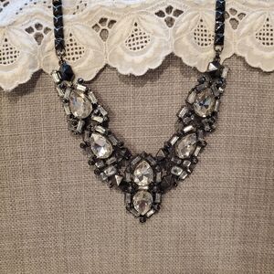 Rhinestone necklace, claw clasp, 18"